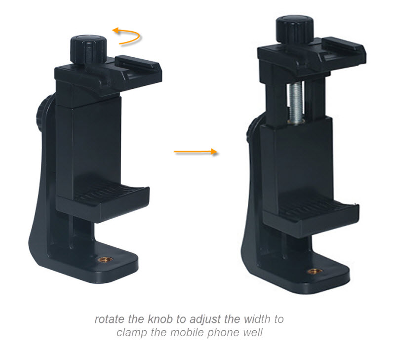 360 Degree Mobile Holder With Cold Shoe Mount For Extra Microphone Or Led Light